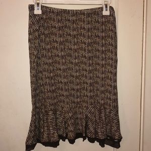 Women’s brown print flowy skirt size S